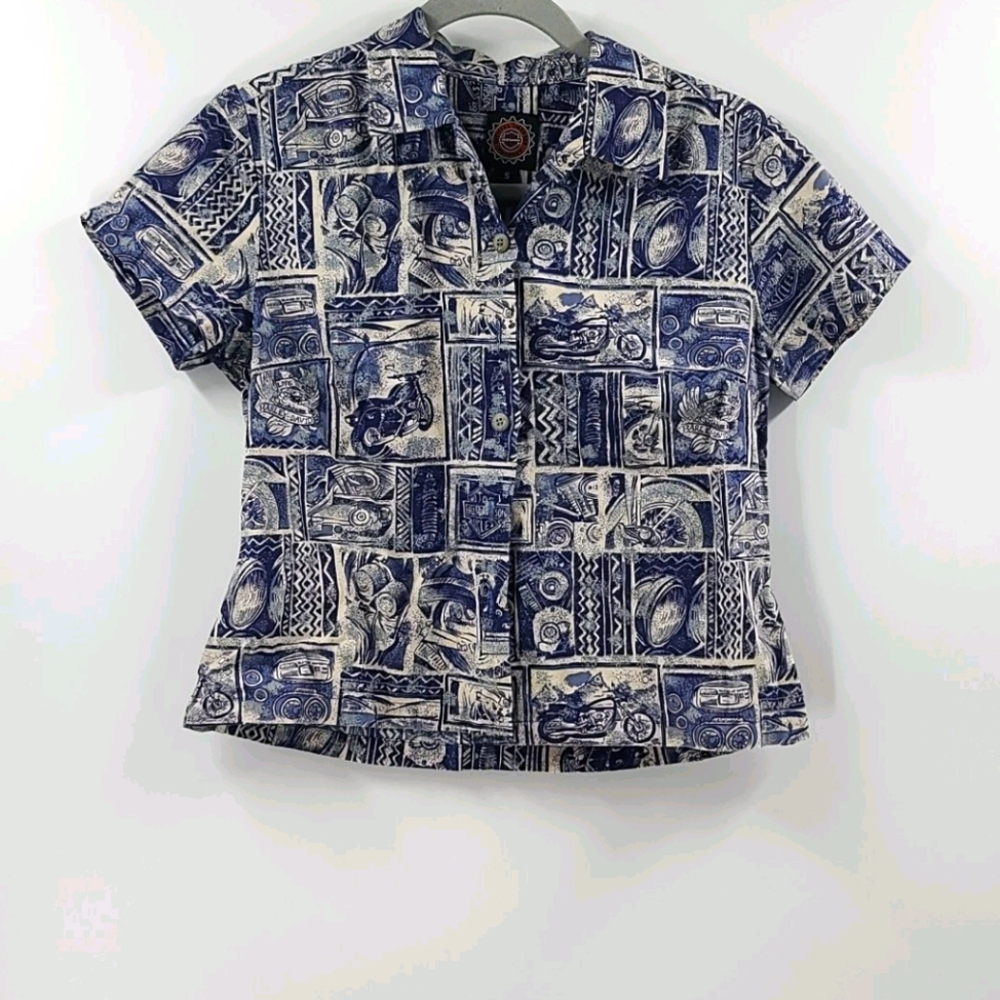 Boys harley Davidson short sleeve button down top - Picture 1 of 6